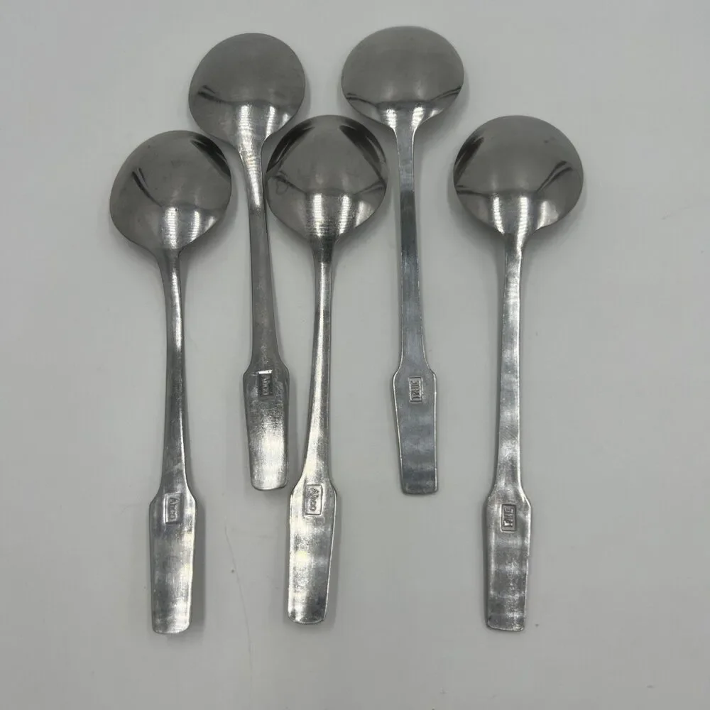 Vintage Eastern Airlines Stainless Steel Flatware 7 Spoons Soup Tea Table JAPAN